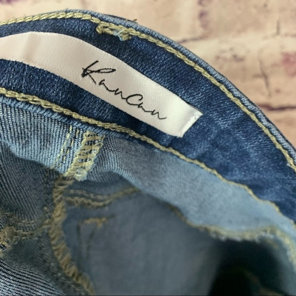 KanCan Light Wash Raw Hem Denim Mini Skirt - Picture 8 of 10